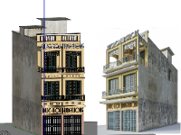 nhà phố 3 tầng,model su nhà phố 3 tầng,model 3d nhà phố 3 tầng,file 3d nhà phố 3 tầng