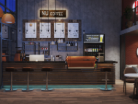 Model 3dmax nội thất quán cà phê - cafe