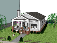 biệt thự 1 tầng,biệt thự sketchup,sketchup biệt thự,sketchup biệt thự 1 tầng,Model sketchup biệt thự