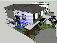 Model biệt thự 2 tầng 12x15m file sketchup 2022