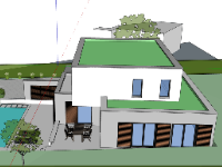 Model biệt thự 2 tầng 13.5x10.7m file sketchup