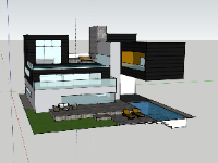 biệt thự 2 tầng,file sketchup biệt thự 2 tầng,phối cảnh biệt thự 2 tầng,model su biệt thự 2 tầng