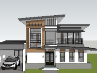 Model biệt thự 2 tầng mới nhất file sketchup