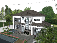 Model biệt thự 2 tầng sketchup