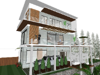Model biệt thự 3 tầng 3d su