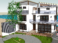 biệt thự 3 tầng sketchup,Model sketchup biệt thự,biệt thự  3 tầng,sketchup biệt thự 3 tầng