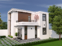 Model biệt thự mái bằng 2 tầng 7.5x10m
