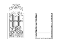 Model cnc cổng phụ 1 cánh hoa văn lá tây mới nhất