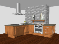 Model dựng Su 3d nội thất phòng bếp