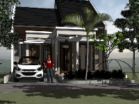 Model mẫu nhà cấp 4 thiết kế trên model sketchup