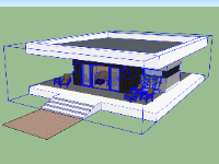 Model nhà 1 tầng 12x13m file sketchup