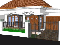 Model nhà 1 tầng kích thước 12x10m