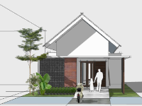 Model nhà 1 tầng sketchup mới nhất