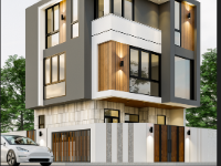 Model nhà 2 mặt tiền góc phố 8x9m