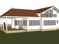 Model nhà phố 1 tầng kt 10.5x18m
