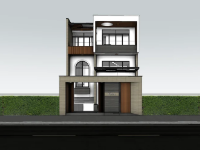 Model nhà phố 2 tầng 8x19m