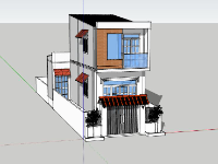 thiết kế nhà 2 tầng,thiết kế nhà phố 2 tầng,model nhà phố 2 tầng