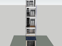Model nhà phố 3 tầng kích thước 6x19.5m