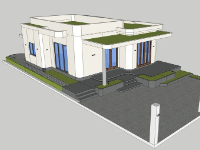 sketchup nhà vườn,nhà vườn đẹp,model nhà vườn