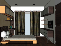 Model nội thất phòng ngủ hiện đại sketchup
