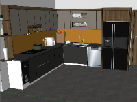 phòng bếp sketchup,phòng bếp,Model sketchup phòng bếp,bếp sketchup