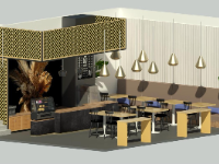 Model revit kiến trúc và nội thất quán cà phê