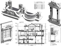 Model revit mẫu tân cổ điển cửa số hành lang lan can