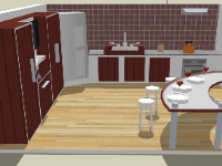 Model skecthup thiết kế nội thất phòng bếp
