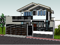 biệt thự phố 2 tầng,Sketchup biệt thự phố,biệt thự 2 tầng,Sketchup,biệt thự phố