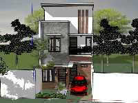 nhà phố 3 tầng,file sketchup nhà phố,file sketchup nhà phố 3 tầng,Model Sketchup  nhà phố 3 tầng