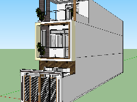 nhà phố 3 tầng,nhà 3 tầng hiện đại,model sketchup nhà phố 3 tầng