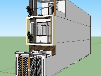 Model Sketchup 2018 nhà phố 3 tầng hiện đại