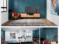 Model Sketchup 2020 nội thất phòng khách chung cư + ảnh ren PC