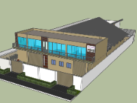 Model sketchup bao cảnh nhà xưởng đẹp