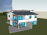 Model sketchup biệt thự 2 tầng 11.5x11.7m