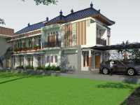 Model sketchup biệt thự 2 tầng 7x24m