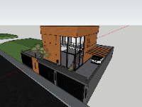 Model sketchup biệt thự 2 tầng 8.2x10.2m