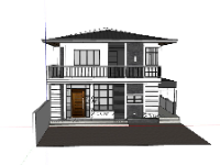 Model sketchup biệt thự 2 tầng 8.4x9m