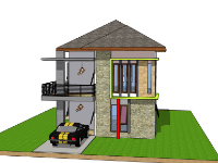 Biệt thự 2 tầng,model su biệt thự 2 tầng,mẫu biệt thự 2 tầng sketchup,biệt thự 2 tầng model su,file su biệt thự 2 tầng