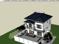 Model Sketchup biệt thự 2 tầng 9x12m