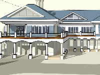 Model sketchup biệt thự 2 tầng chữ L