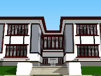 sketchup biệt thự 2 tầng,biệt thự 2 tầng đẹp,mẫu biệt thự 2 tầng sketchup,phối cảnh biệt thự 2 tầng