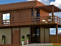 biệt thự 2 tầng,biệt thự sketchup,mẫu biệt thự sketchup