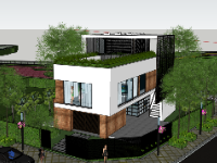 Model Sketchup biệt thự 2 tầng hiện đại mới nhất