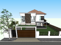 Model sketchup biệt thự 2 tầng hiện đại nhất