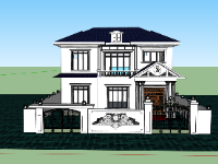 biệt thự sketchup,biệt thự 2 tầng,sketchup biệt thự,Model sketchup biệt thự,sketchup biệt thự 2 tầng,biệt thự tân cổ điển 2 tầng