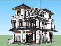 Model Sketchup biệt thự 3 tầng 2019