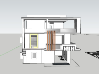 Model sketchup biệt thự 3 tầng 7.6x13.3m