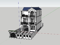 Model sketchup biệt thự 3 tầng 8x11.6m