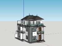 sketchup biệt thự 2 tầng,model su biệt thự 2 tầng,phối cảnh biệt thự 3 tầng,thiết kế phối cảnh 3 tầng